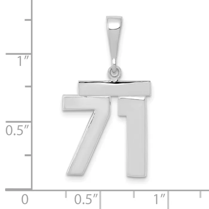 Charm Necklaces Goldia 14k White Goldw Medium Polished Number 71 Charm