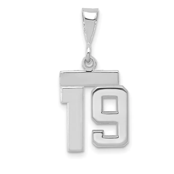 Charm Necklaces Goldia 14k White Goldw Small Polished Number 19 Charm