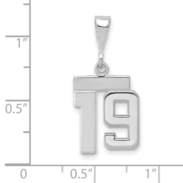 Charm Necklaces Goldia 14k White Goldw Small Polished Number 19 Charm