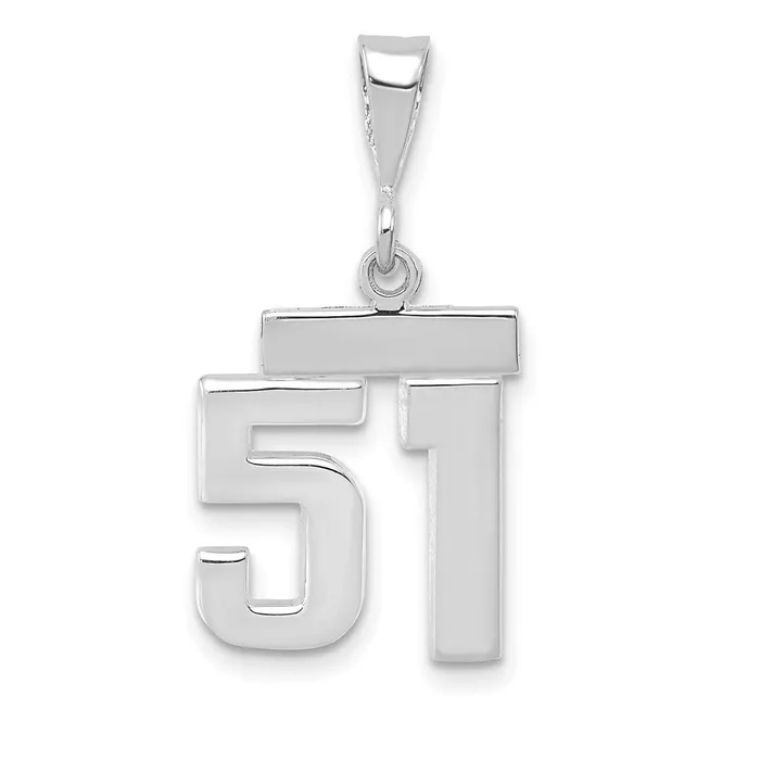 Charm Necklaces Goldia 14k White Goldw Small Polished Number 51 Charm