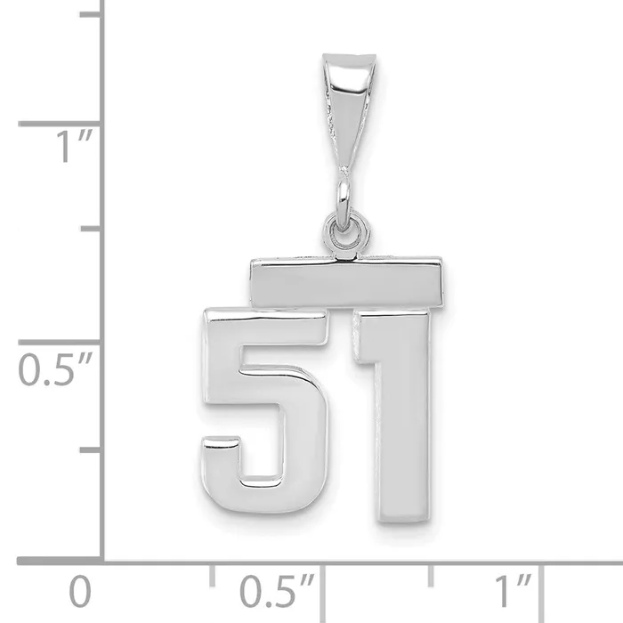 Charm Necklaces Goldia 14k White Goldw Small Polished Number 51 Charm