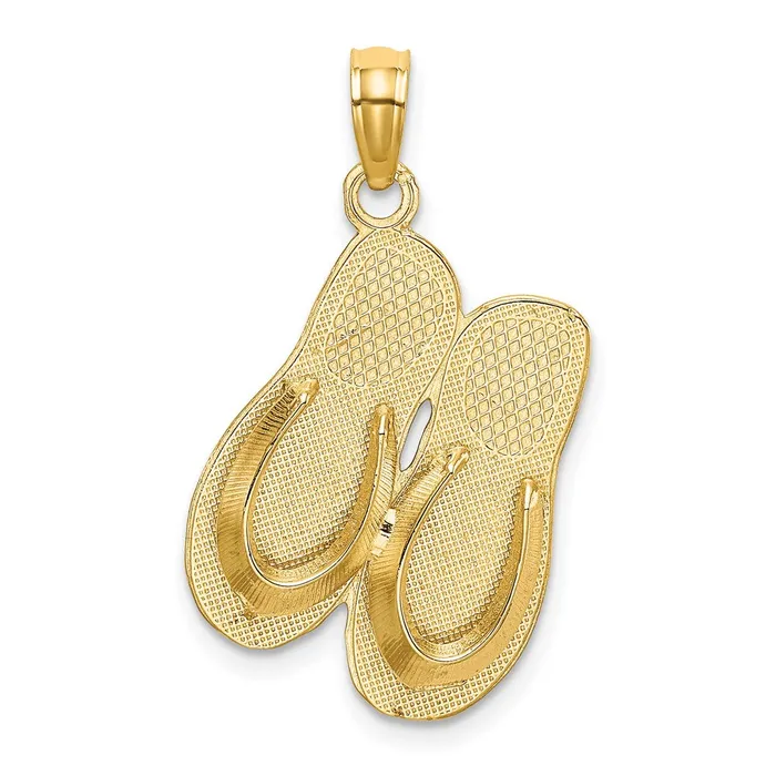 Charm Necklaces Goldia 14k Yellow Gold 3D HAWAII ALOHA Double FlipFlop Charm Charm Necklaces Goldia 14k Yellow Gold 3D HAWAII ALOHA Double FlipFlop Charm