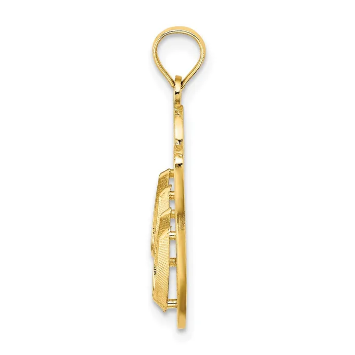 Charm Necklaces Goldia 14k Yellow Gold 3D HAWAII ALOHA Double FlipFlop Charm