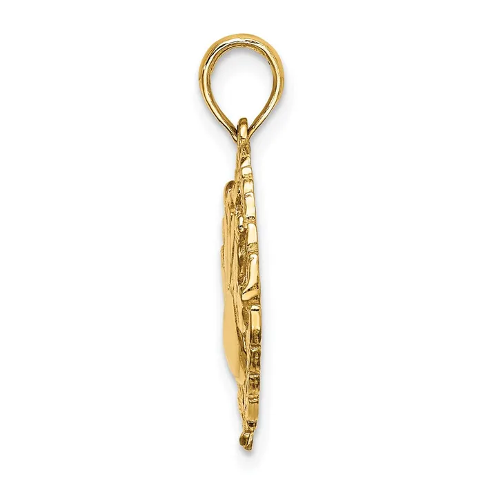 Charm Necklaces Goldia 14k Yellow Gold Bowling Story in Leaf Circle Charm
