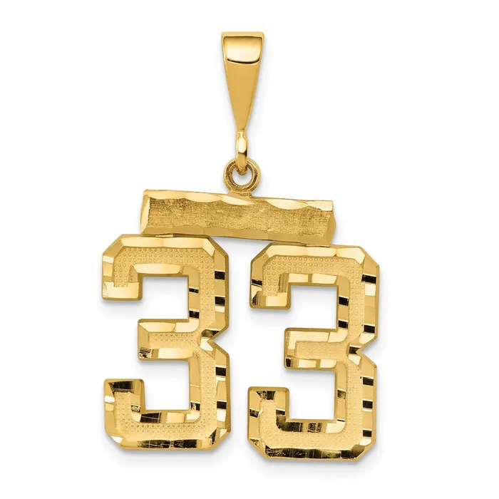 Charm Necklaces Goldia 14k Yellow Gold Medium Diamondcut Number 33 Charm Charm Necklaces Goldia 14k Yellow Gold Medium Diamondcut Number 33 Charm