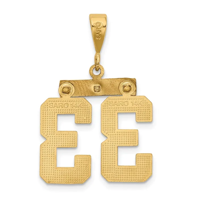 Charm Necklaces Goldia 14k Yellow Gold Medium Diamondcut Number 33 Charm