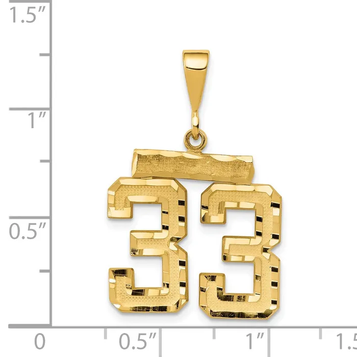 Charm Necklaces Goldia 14k Yellow Gold Medium Diamondcut Number 33 Charm