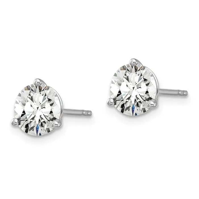Earrings 14k White Gold 5 ctw Lab Grown Diamond VSSI G Round 3 Prong Heavy Wt Stud Earrings Goldia