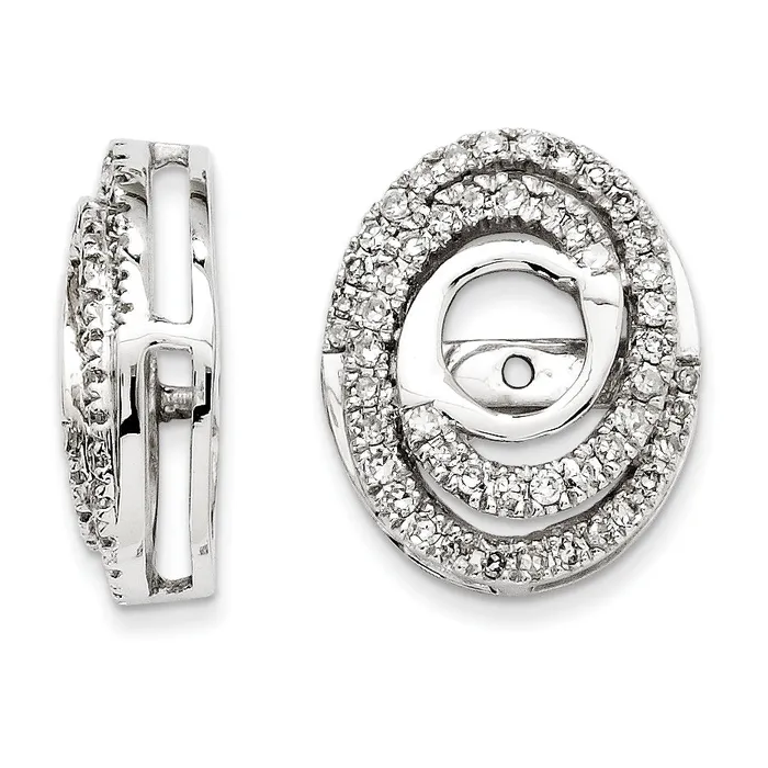 Earrings 14K White Gold Diamond Jacket Earring goldiaca
