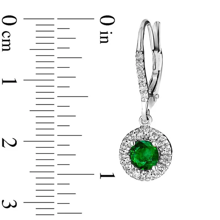 Earrings 50mm Emerald and 05 CT TW Diamond Frame Drop Earrings in 14K White Gold Goldia Earrings 50mm Emerald and 05 CT TW Diamond Frame Drop Earrings in 14K White Gold Goldia