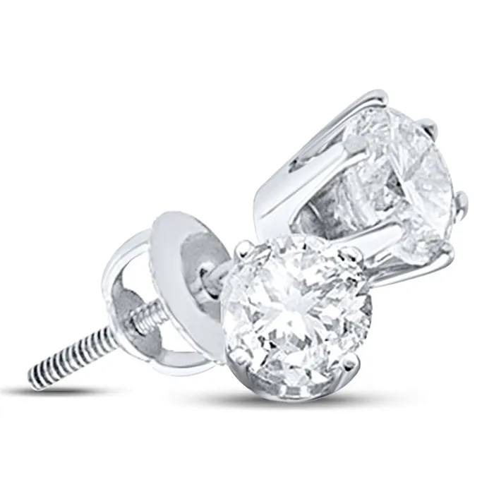 Earrings gndatlanta 14k White Gold Round Diamond Solitaire Earrings 2 Cttw Certified Earrings gndatlanta 14k White Gold Round Diamond Solitaire Earrings 2 Cttw Certified