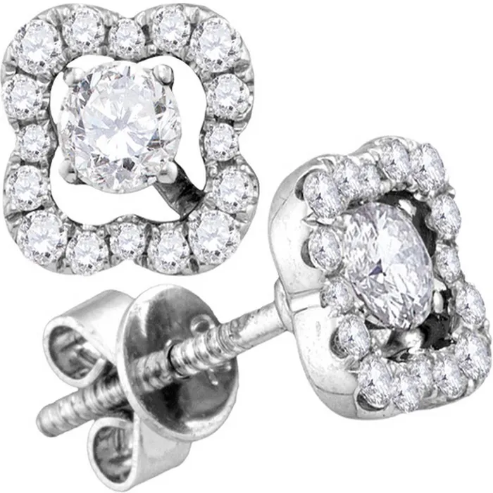 Earrings gndatlanta 18k White Gold Round Diamond Dangle Earrings 34 Cttw Earrings gndatlanta 18k White Gold Round Diamond Dangle Earrings 34 Cttw