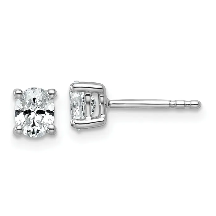 Earrings Goldia 14k White Gold 12 ctw Certified Lab Grown Diamond VSSI G Oval 4 Prong Heavy Wt Stud Earrings Earrings Goldia 14k White Gold 12 ctw Certified Lab Grown Diamond VSSI G Oval 4 Prong Heavy Wt Stud Earrings