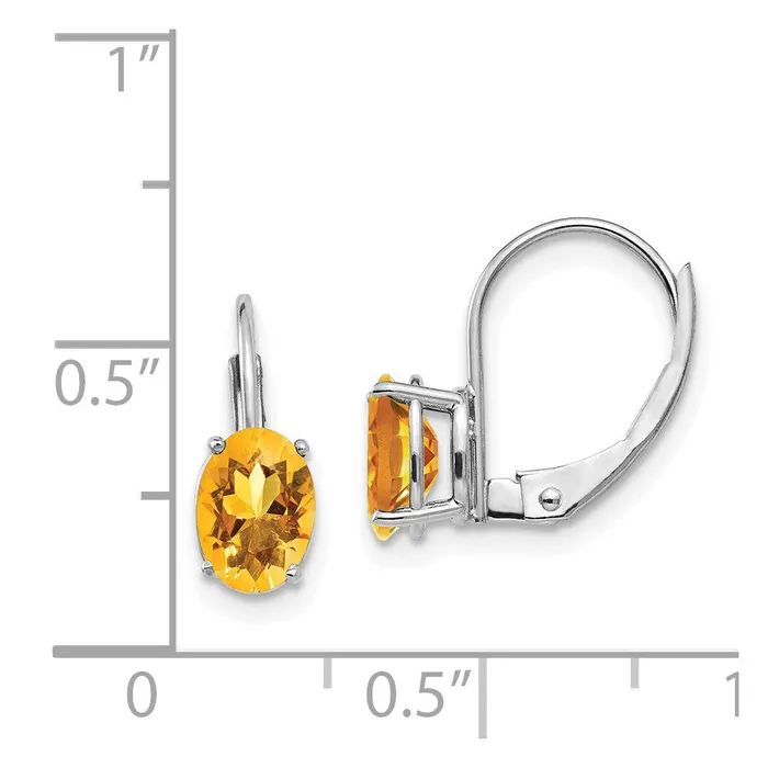 Earrings Goldia 14k White Gold 7x5mm Citrine Earrings