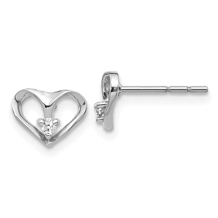 Earrings Goldia 14k White Gold A Real Diamond heart Earrings