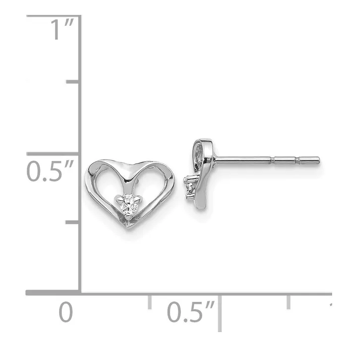 Earrings Goldia 14k White Gold A Real Diamond heart Earrings