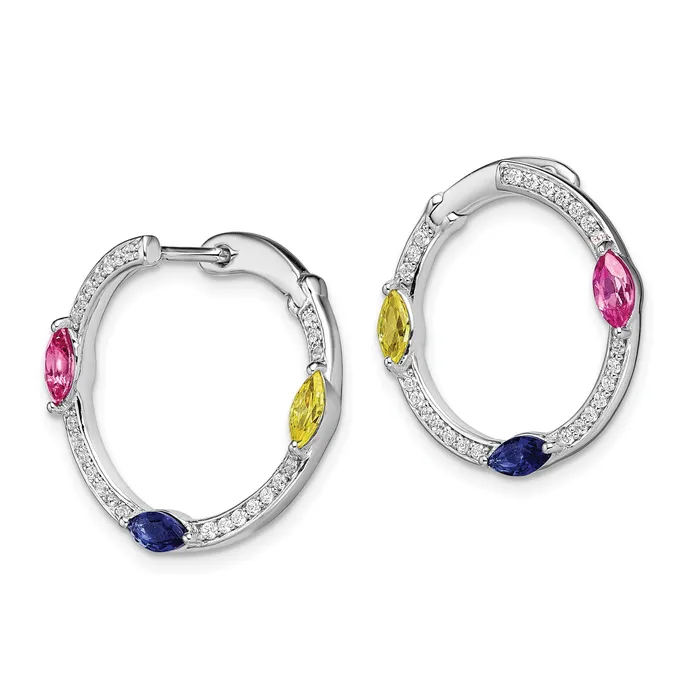 Earrings Goldia 14K White Gold Lab Grown Diamond VSSI FGH CreatedSAPSYS Twist Hoop Earrin