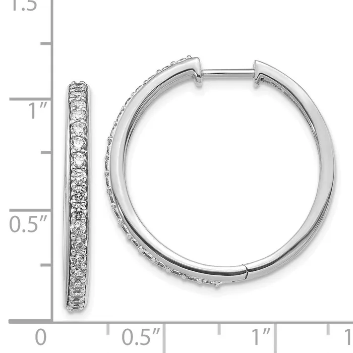 Earrings Goldia 14K White Gold Real Diamond Hoop Earrings
