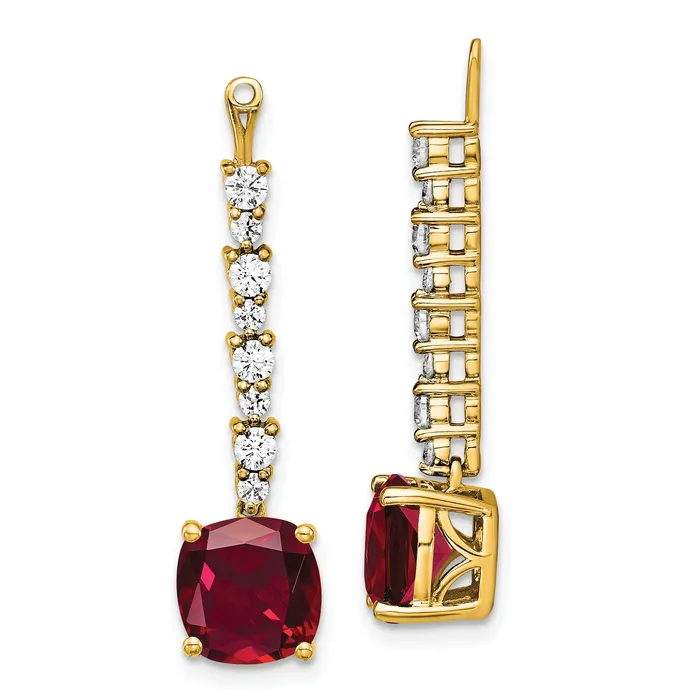 Earrings Goldia 14k Yellow Gold 58 Ct Lab Grown Diamond VSSI G and Lab Created Ruby Earring Jackets Earrings Goldia 14k Yellow Gold 58 Ct Lab Grown Diamond VSSI G and Lab Created Ruby Earring Jackets