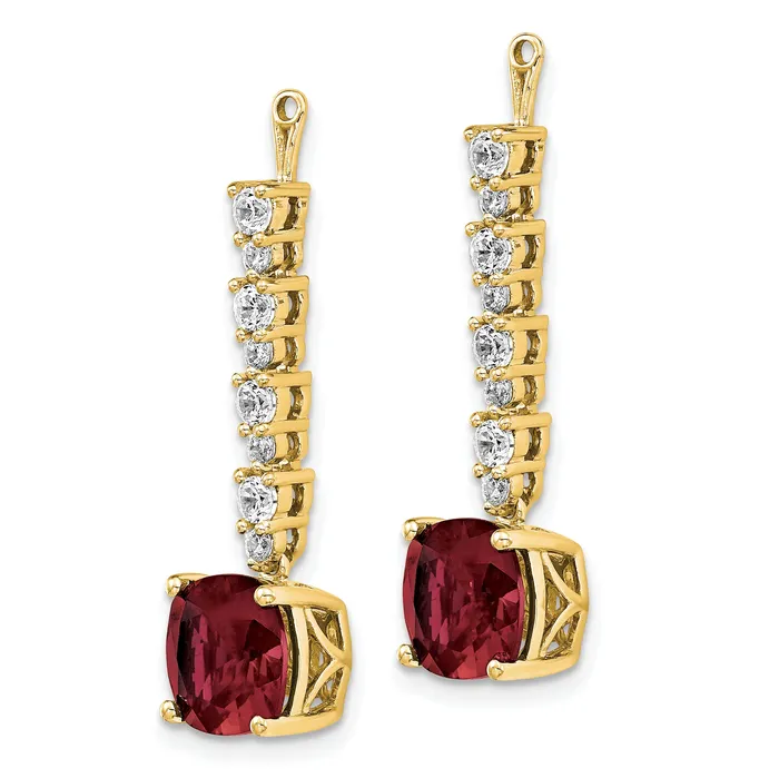 Earrings Goldia 14k Yellow Gold 58 Ct Lab Grown Diamond VSSI G and Lab Created Ruby Earring Jackets