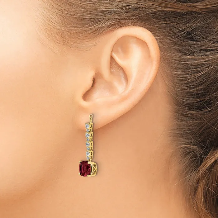 Earrings Goldia 14k Yellow Gold 58 Ct Lab Grown Diamond VSSI G and Lab Created Ruby Earring Jackets