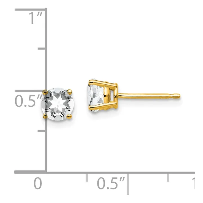 Earrings Goldia 14k Yellow Gold 5mm Cubic Zirconia Earrings