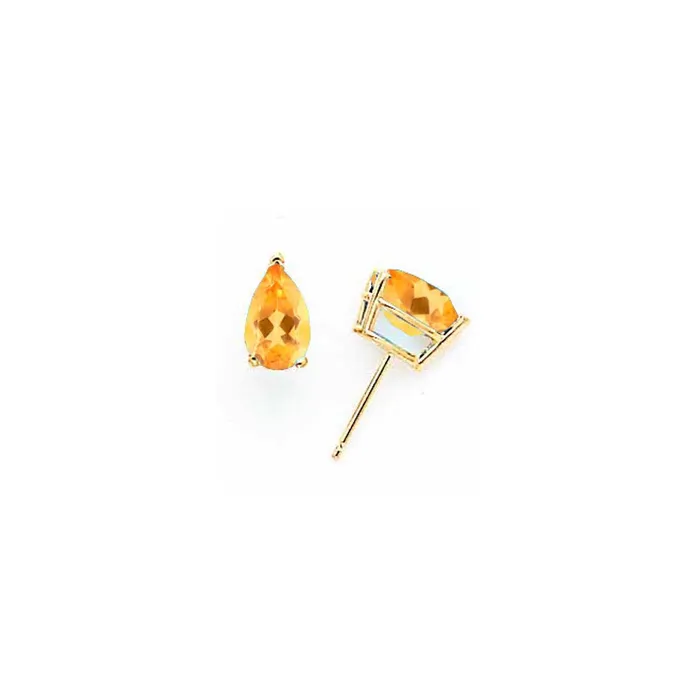 Earrings Goldia 14k Yellow Gold 8x5mm Pear Citrine Earrings