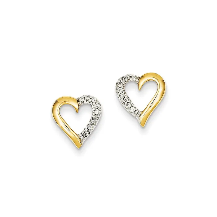 Earrings Goldia 14k Yellow Gold AA Real Diamond Post Earrings