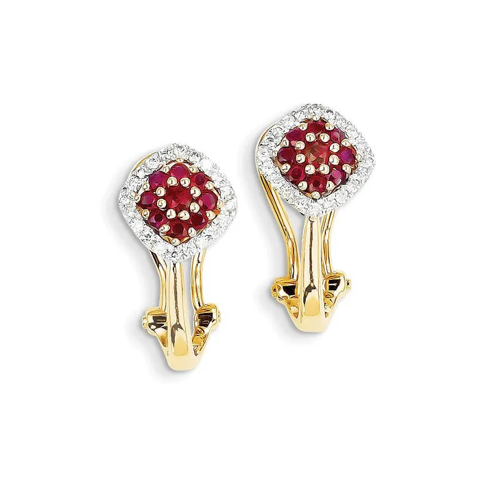 Earrings Goldia 14k Yellow Gold Dia u0026 Ruby Earrings