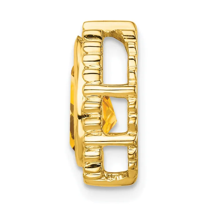 Earrings Goldia 14K Yellow Gold Pear Citrine Chain Slide