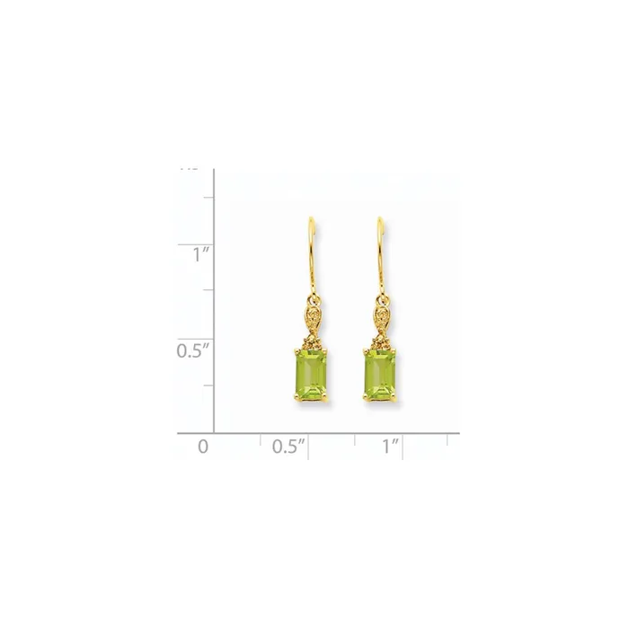 Earrings Goldia 14k Yellow Gold Peridot u0026 Real Diamond Dangle Earrings