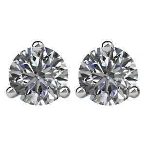 Earrings Goldia Certified 12 CTW Diamond Friction Post Stud Earrings in 14kt White Gold