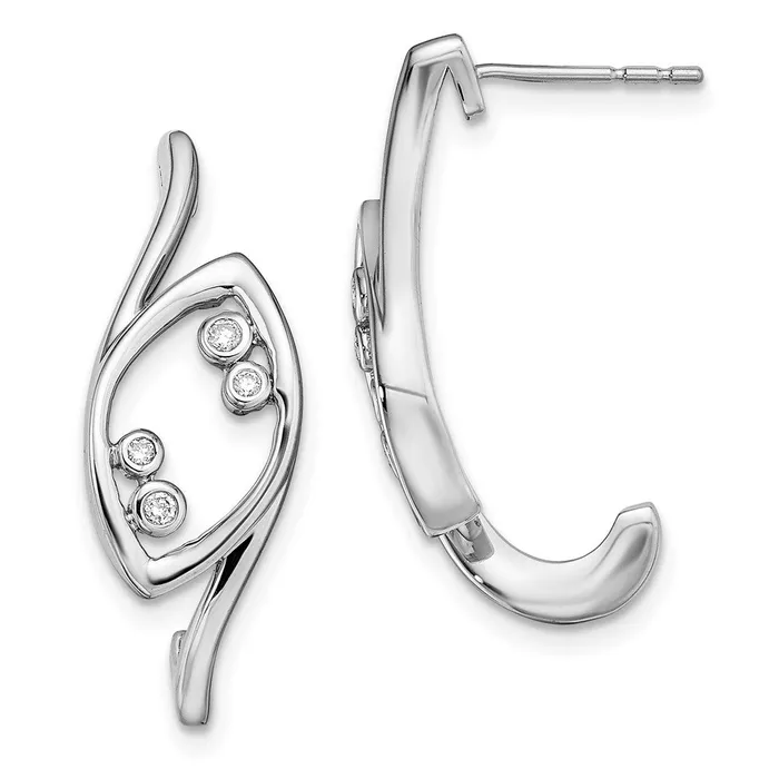 Earrings Goldia Solid 14k White Gold Fancy Simulated CZ Post Earrings