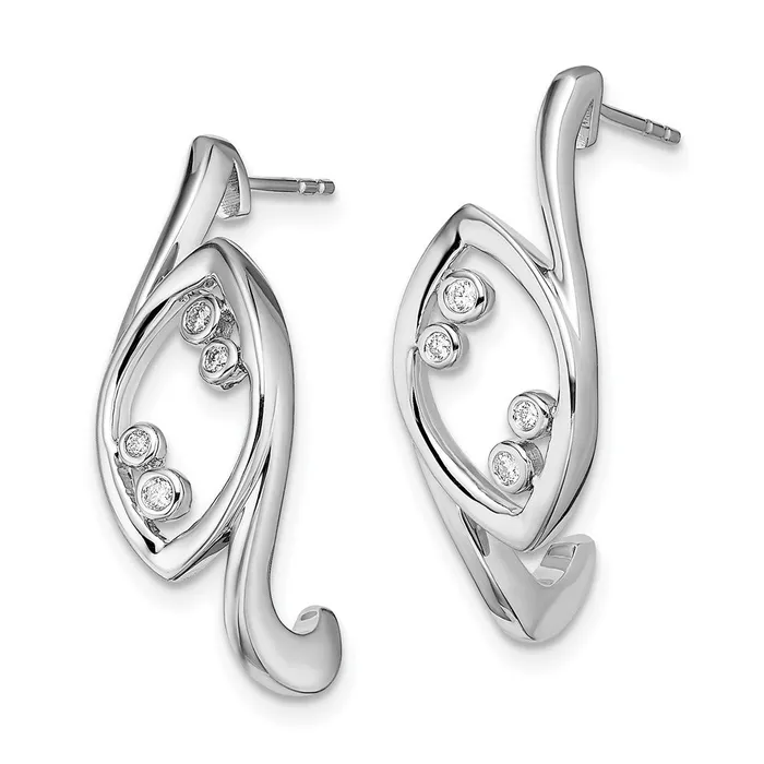 Earrings Goldia Solid 14k White Gold Fancy Simulated CZ Post Earrings Earrings Goldia Solid 14k White Gold Fancy Simulated CZ Post Earrings
