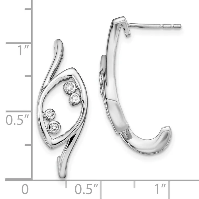 Earrings Goldia Solid 14k White Gold Fancy Simulated CZ Post Earrings Earrings Goldia Solid 14k White Gold Fancy Simulated CZ Post Earrings
