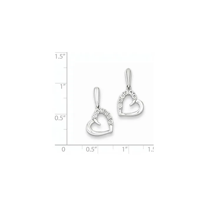 Earrings Goldia Sterling Silver Diamond Heart Post Dangle Earrings
