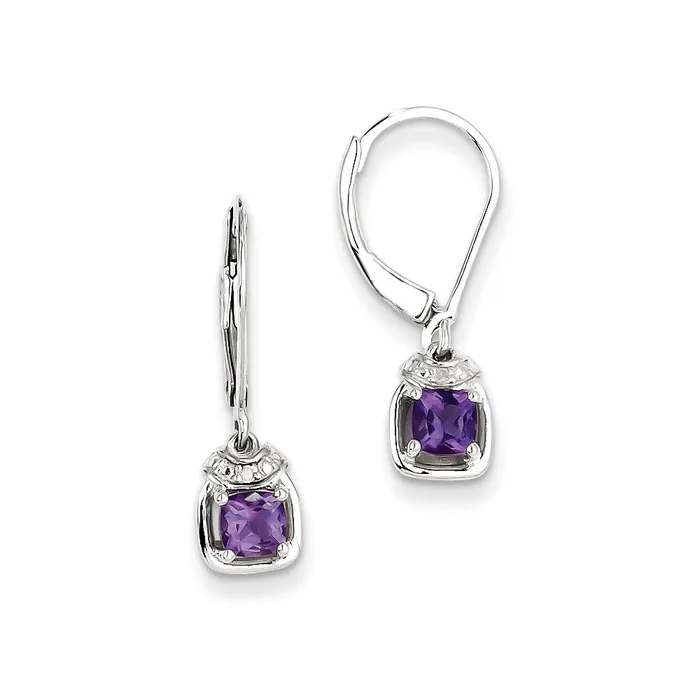 Earrings Goldia Sterling Silver Diamond u0026 Amethyst Earrings