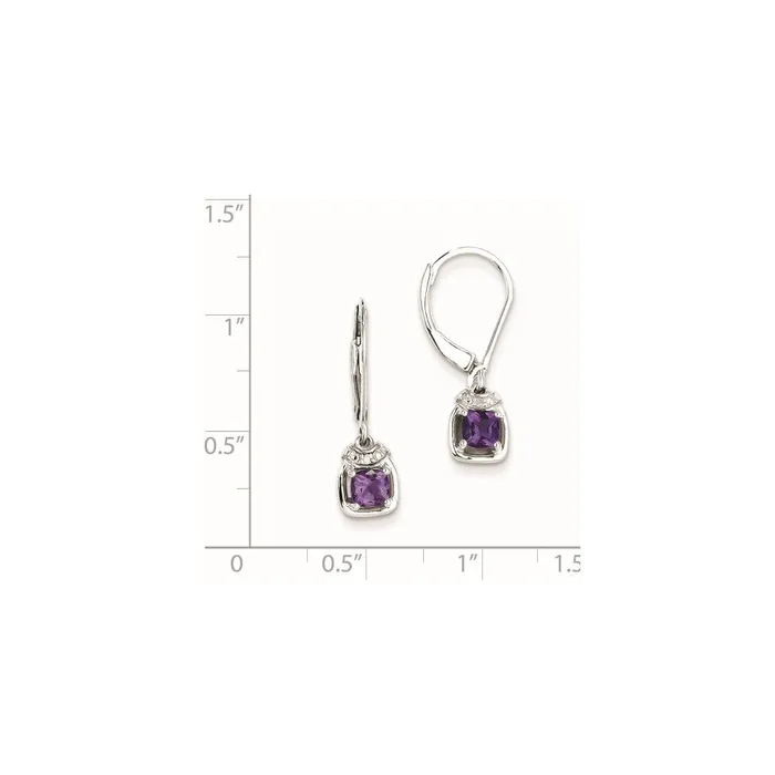 Earrings Goldia Sterling Silver Diamond u0026 Amethyst Earrings