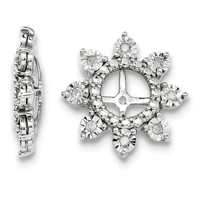 Earrings Goldia Sterling Silver Rhodium Diamond Earring Jacket