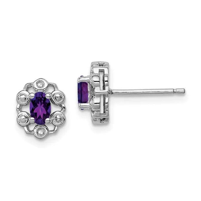 Earrings Goldia Sterling Silver Rhodiumplated Amethyst u0026 Diamond Earrings Earrings Goldia Sterling Silver Rhodiumplated Amethyst u0026 Diamond Earrings