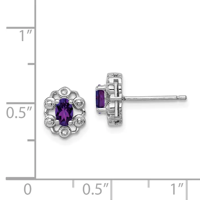 Earrings Goldia Sterling Silver Rhodiumplated Amethyst u0026 Diamond Earrings