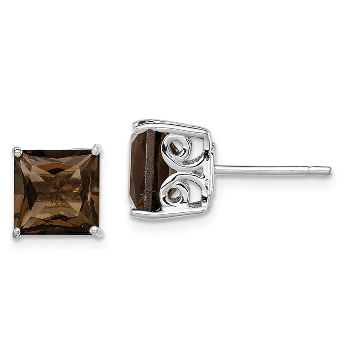 Earrings Goldia Sterling Silver Rhodiumplated Smoky Quartz Earrings