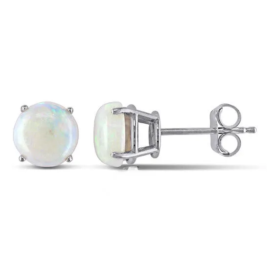 Earrings JMS always Original AMOUR Opal Stud Earrings In 10K White Gold