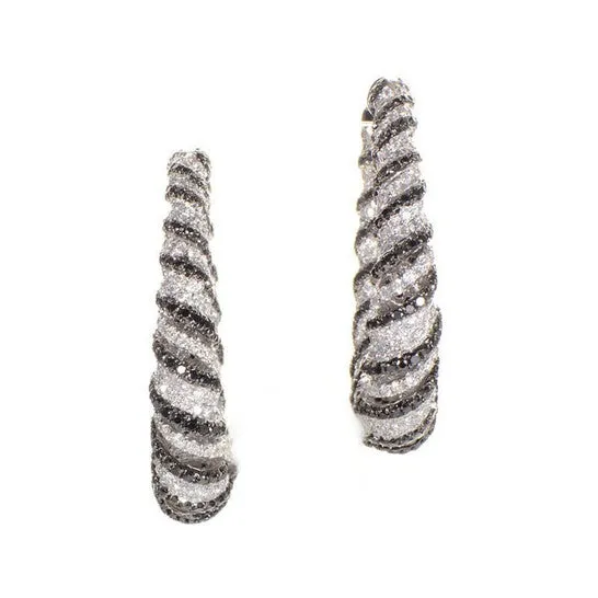 Earrings JMS always Original LB Exclusive 18K White Gold Zebra Hoop Earrings Earrings JMS always Original LB Exclusive 18K White Gold Zebra Hoop Earrings