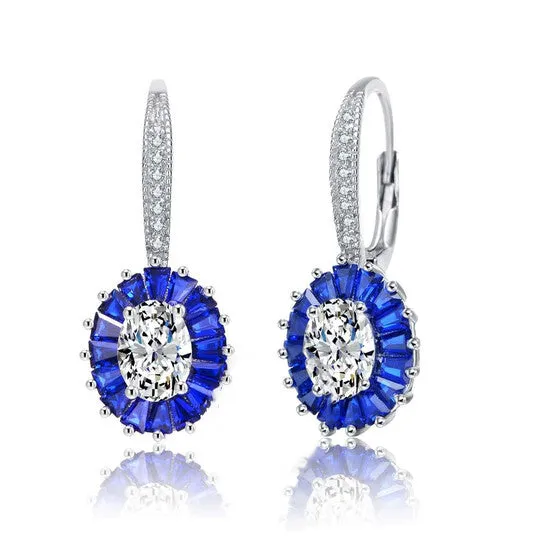 Earrings JMS always Original Megan Walford 925 Sterling Silver Sapphire Cubic Zirconia Leverback Earrings Earrings JMS always Original Megan Walford 925 Sterling Silver Sapphire Cubic Zirconia Leverback Earrings