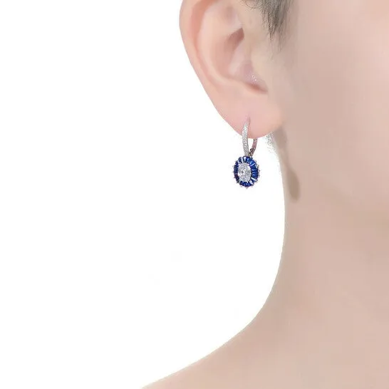 Earrings JMS always Original Megan Walford 925 Sterling Silver Sapphire Cubic Zirconia Leverback Earrings Earrings JMS always Original Megan Walford 925 Sterling Silver Sapphire Cubic Zirconia Leverback Earrings