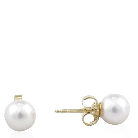 Earrings JMS always Original Mikimoto Akoya Pearl Stud Earrings with 18K Yellow Gold 775mm A Earrings JMS always Original Mikimoto Akoya Pearl Stud Earrings with 18K Yellow Gold 775mm A