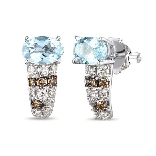 Earrings Original Le Vian Ladies Sea Blue Aquamarine Earrings set in 14K Vanilla Gold JMS always Earrings Original Le Vian Ladies Sea Blue Aquamarine Earrings set in 14K Vanilla Gold JMS always