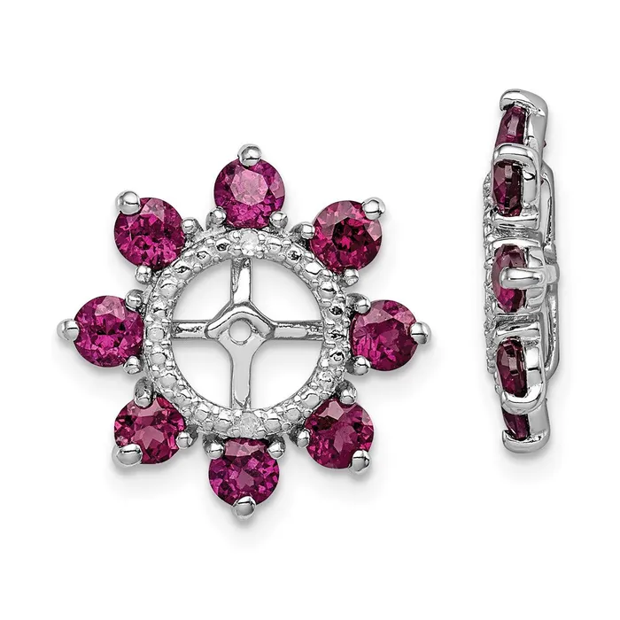 Earrings Sterling Silver Rhodium Diamond u0026 Rhodolite Garnet Earring Jacket Goldia Earrings Sterling Silver Rhodium Diamond u0026 Rhodolite Garnet Earring Jacket Goldia