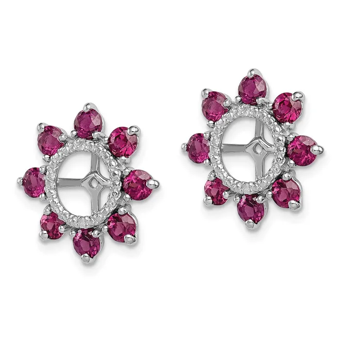 Earrings Sterling Silver Rhodium Diamond u0026 Rhodolite Garnet Earring Jacket Goldia